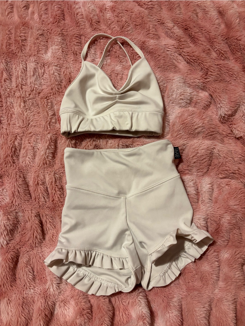 Kids Two-Piece Ruffle Set in Cream Tiger Friday